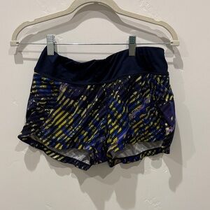 Athleta Women's Blue and Yellow Athletic Shorts